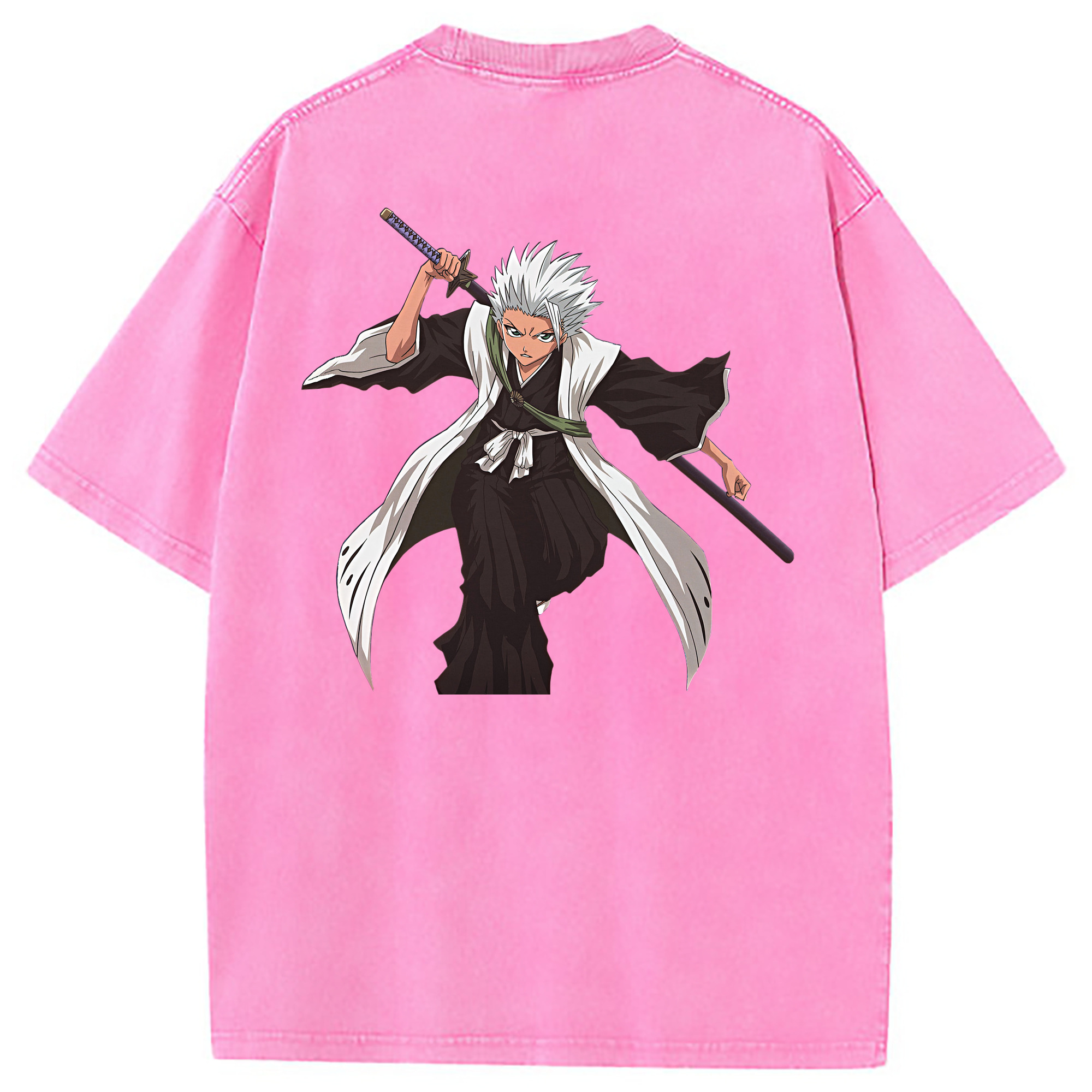 （画像用） ブリーチ 日番谷冬獅郎（ひつがや とうしろう） BLEACH Hitsugaya Toushirou 綿100% ヴィンテージ風 半袖Tシャツ（背面プリント）